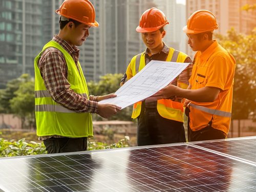 construction-foreman-reviewing-blueprints-job-site