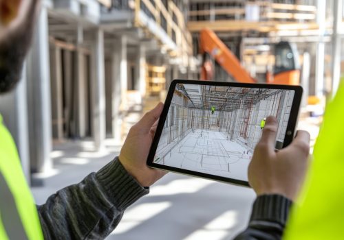 Construction Site Inspection with Tablet